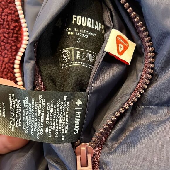 Fourlaps Women’s Polar Quilted Reversible Sherpa Jacket Burgundy/Smoke Nwt Small - Picture 9 of 11